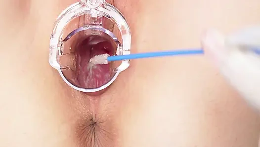 Rahim ağzına ve rahim ağzına, bak içim nasıl! Aşırı yakın çekim