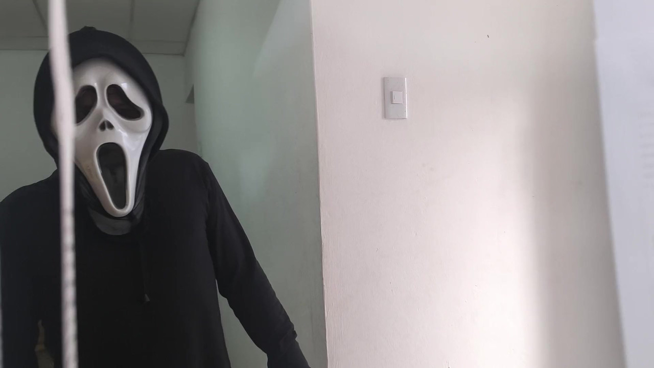 sexual scary movie. 50-year-old woman is fucked by a stranger on Halloween