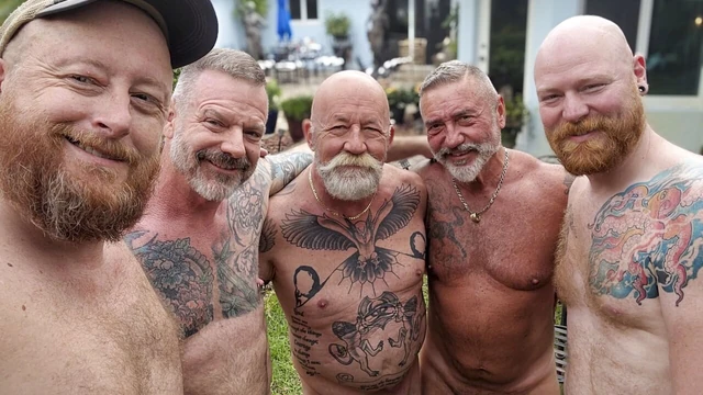 50, 61, 69, & 71 year old Mature Daddies Gang Bang 36 year old Ginger Slut outside