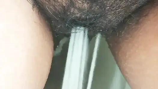 Hot aunty pissing in bathroom and mastrubating hardly