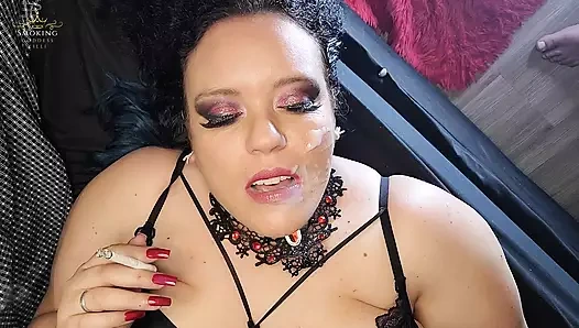 Smoking Blowjob and Facial Cum Another Angle