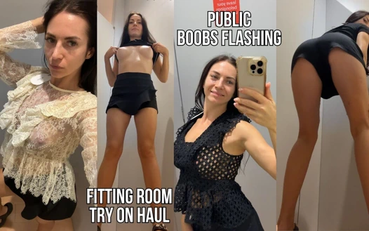 Üstler soyunma odasında deniyor, büyük göğüsler teşhir ediyor