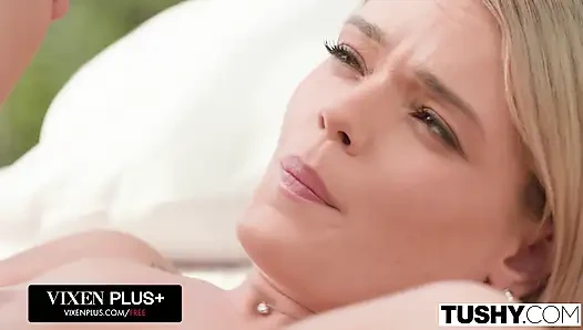 Tushy bratty jade j'adore ilk tushy deneyimi için sıkı götünü genişletiyor