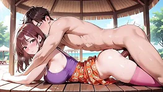 Büyük memeli hentai güzellik tropikal verandada tutkuyla sekiyor - ıslak!