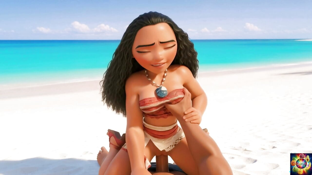 Moana'nın romantik plaj kaçamağı - yapay zeka animasyonu asmr