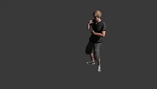 Invisabel mic ile şarkı söyleyen bir adam