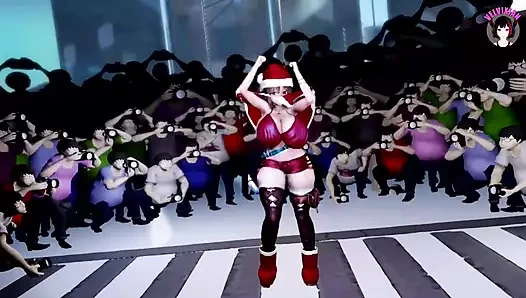 Devasa memeli genç kız dans ediyor - seksi göğüsler fiziği (3 boyutlu hentai)