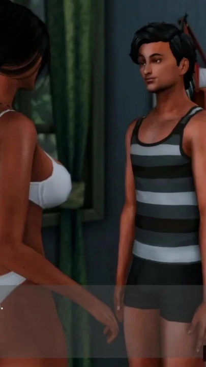 Arun Hintli üvey annenin sütyenle seks yapıp onu öpmesine yardım ediyor | Klip 1