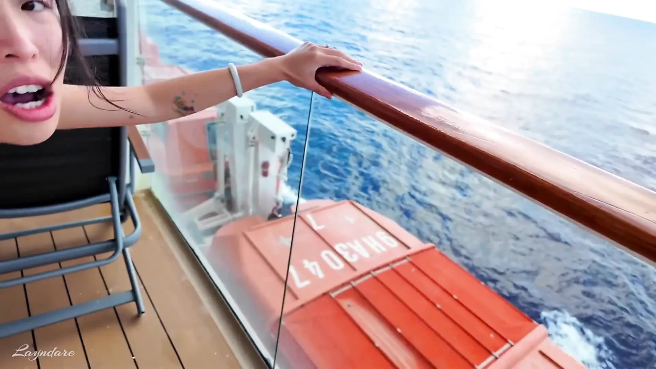 Asian Wife Gets Pussy Fucked Outside on a Cruise Balcony - Layndare Sextape