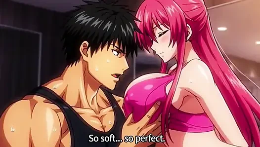 Spor salonu eğitmeni orta yaşlı seksi kadını büyük doğal memeler ve götü baştan çıkarıyor