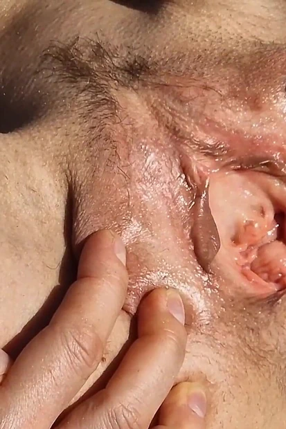 Naked at the Public Beach, Spreading and Gaping My Pussy and Peeing