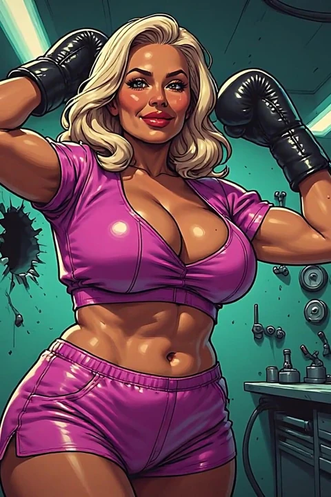 Seksi kadınlar boxercise art
