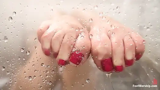 Islak ateşli lezbiyen ayak ibadeti