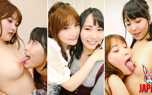 Koharu and Chihiro Suzuki Bite Each Other's Nipples After Work. One Tongue per Tit. and They Come Together.