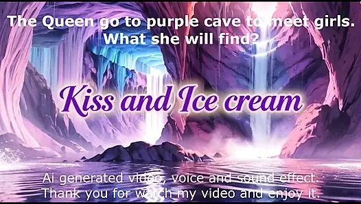 Lezbiyenler birlikte öpüşüyor, ai animasyonu