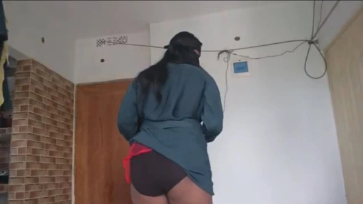 Shy muslim girl taking off burqa slowly