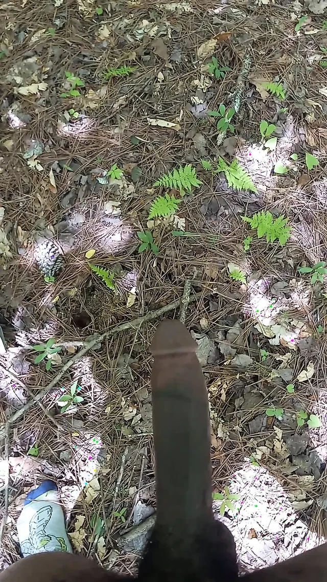 кончает в лесу