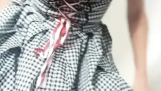 Ekim ayında ekose elbise