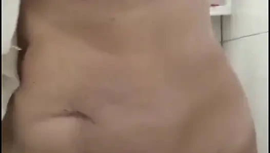 My stepmom taking a shower after fucking, to get the cum out of her.