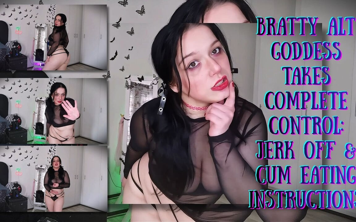 Bratty alt goddess tam kontrolü eline alıyor: mastürbasyon ve döl yeme talimatları
