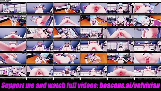 Kölenin dansı tam çıplak + çoklu penetrasyon (insan modeli yok) (3d hentai)