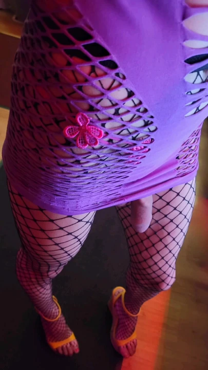 Pembe kelebek tanga💓elbisesi, mor elbise, sarı yüksek topuklu ayakkabılar, file çorap [¹⁵sept²⁵] vanessabitchx