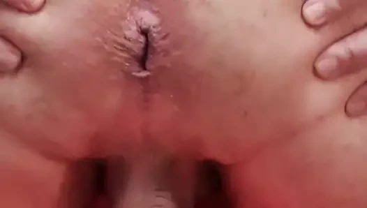 Dildo in used asshole