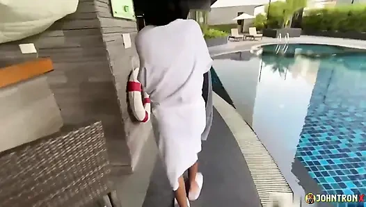 Johntronx - resim mükemmel Taylandlı amatör bebek havuzda sikiliyor
