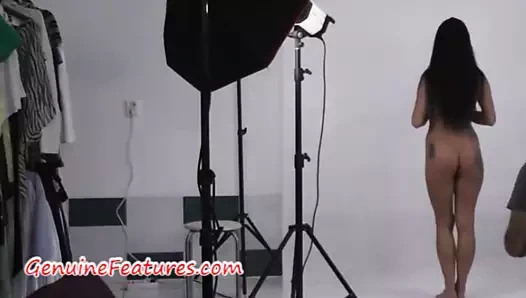 Harika bir çek kızla sahne arkası eğlencesi ve röportaj