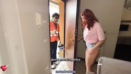 Erkek arkadaşımı evden çıkarken ressamla aldatıyorum