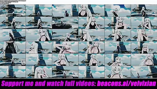 Siyah elbiseli seksi genç kız dans ediyor (3 boyutlu hentai)