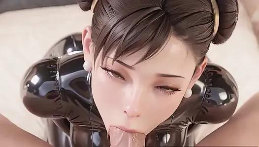 3 boyutlu animasyon: lateks takım elbiseli chun-li esaret sakso ve sansürsüz hentai