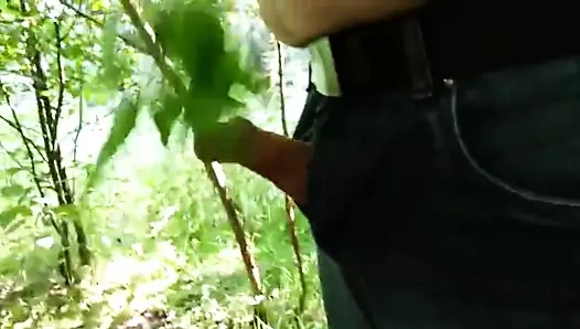 Hier wichse ich mit einer Brennnessel auf Gundis Zambo