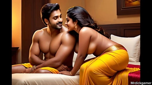 Hintli kadın kocasının arkadaşıyla birlikte