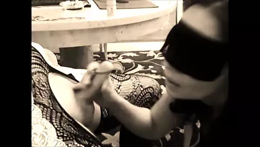 oral seks &amp; açık pantyhose (ev yapımı)