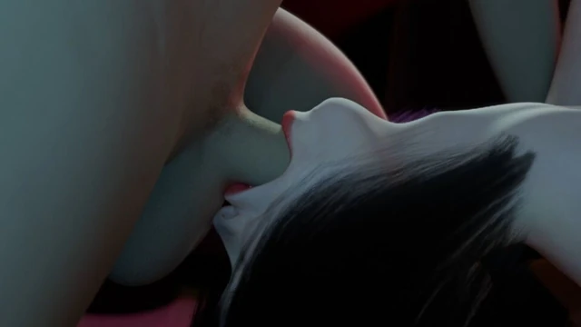 Nexus 3 Neon rüyalar. İri göğüslü esmerle cyberpunk seksi. Aşırı gırtlağına kadar alma