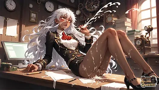 Ateşli zenci uyumu ve karanlık tatlı ofis hakimiyeti!