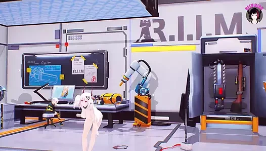 Seksi android dansı + memeyle muamele (3 boyutlu hentai)