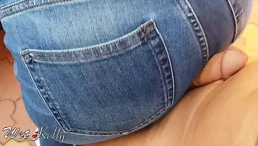 Hot Dry Humping and Cum on Blue Jeans