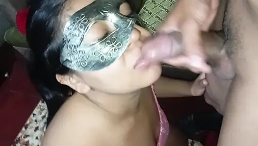 Ev yapımı ağzına doğrudan boşalma, esmer döl alıyor