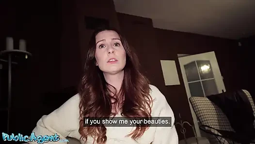 Kamu görevlisi - büyük memeli İngiliz öğretmen Erin Moore bakış açısıyla sakso çekiyor ve kalın yaraklı yabancıdan dölleniyor