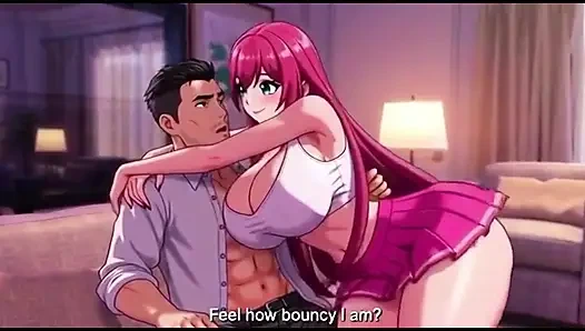 Üvey kız üvey babasını odada tek başına baştan çıkarıyor