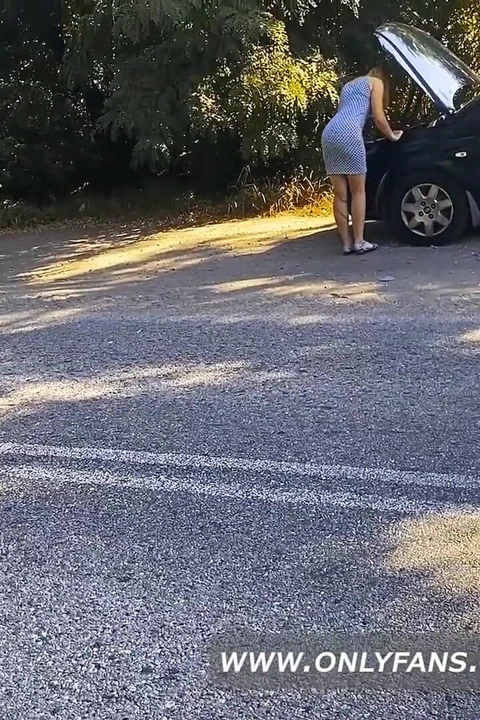 Sarışının arabayı düzeltmesine yardım etti ve onu sikti