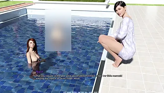 Yurdum 253: Daphne-scarlett çıplak havuzda yüzme ve debbie-mark konuşması
