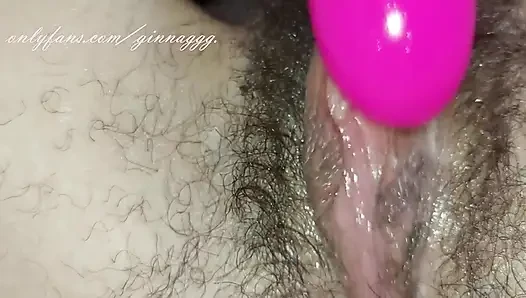 Wet Hairy Pussy Masturbating with Vibrator Close up Amateur Russian Model MILF Ginnagg