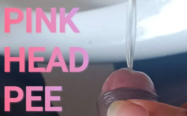 Pink Head Dick College Boy Peeing in Urinal