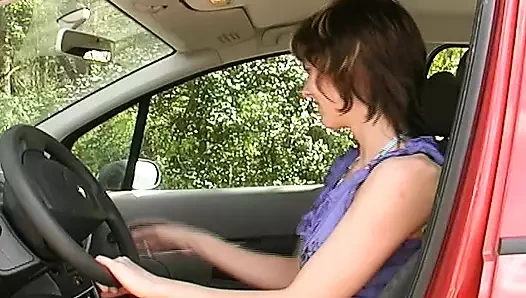 Ince Alman bayan seviyor emme bir horoz içinde the açık havada