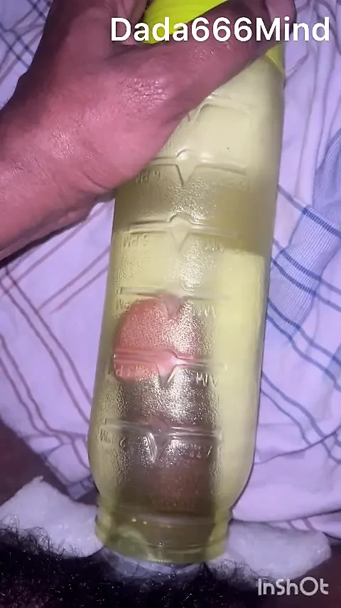 Boy using Water Bottle pussy - He fucks Himself