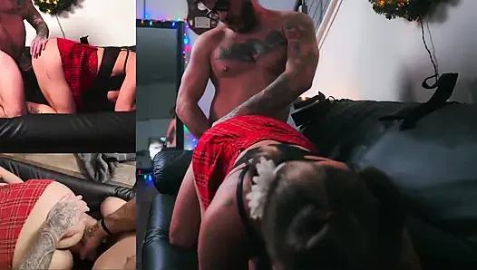 Hot MILF Cougar Handcuffs Her Favorite Big Cock Boytoy and Takes a Facial Cumshot
