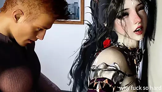 3 boyutlu iri güzel kadın seksi iç çamaşırlı sürtük büyük yarakla aldatıyor